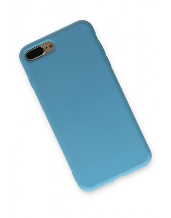 Newface iPhone 7 Plus Kılıf Nano içi Kadife Silikon - Mavi