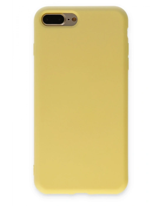 Newface iPhone 7 Plus Kılıf Nano içi Kadife Silikon - Sarı