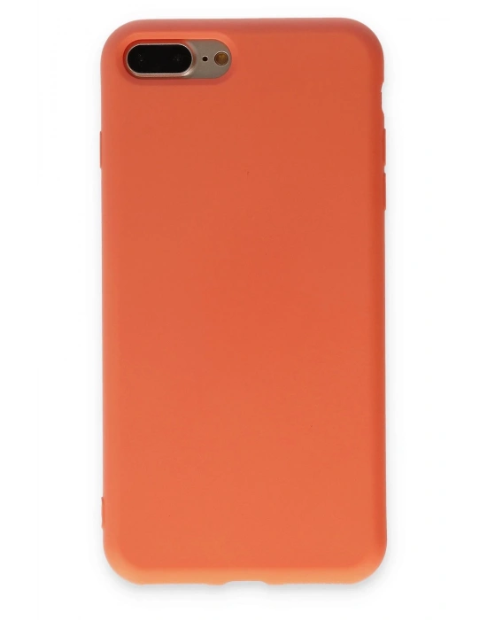 Newface iPhone 7 Plus Kılıf Nano içi Kadife Silikon - Turuncu