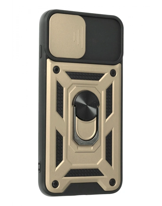 Newface iPhone 7 Plus Kılıf Pars Lens Yüzüklü Silikon - Gold