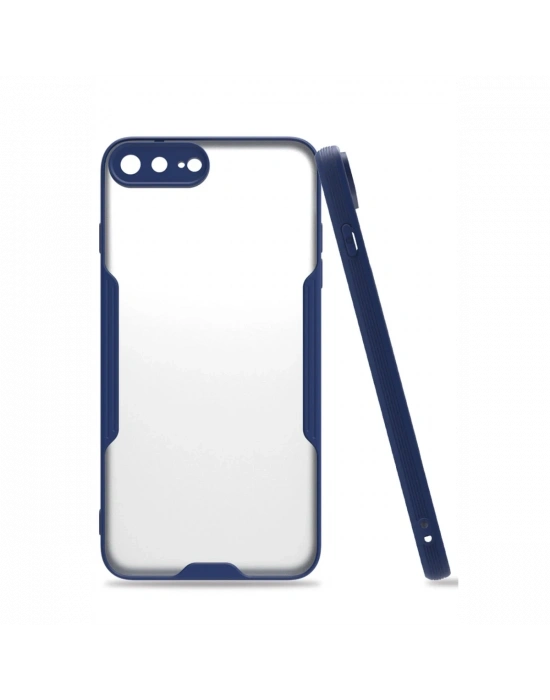 Newface iPhone 7 Plus Kılıf Platin Silikon - Lacivert
