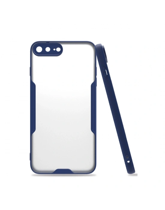 Newface iPhone 7 Plus Kılıf Platin Silikon - Lacivert