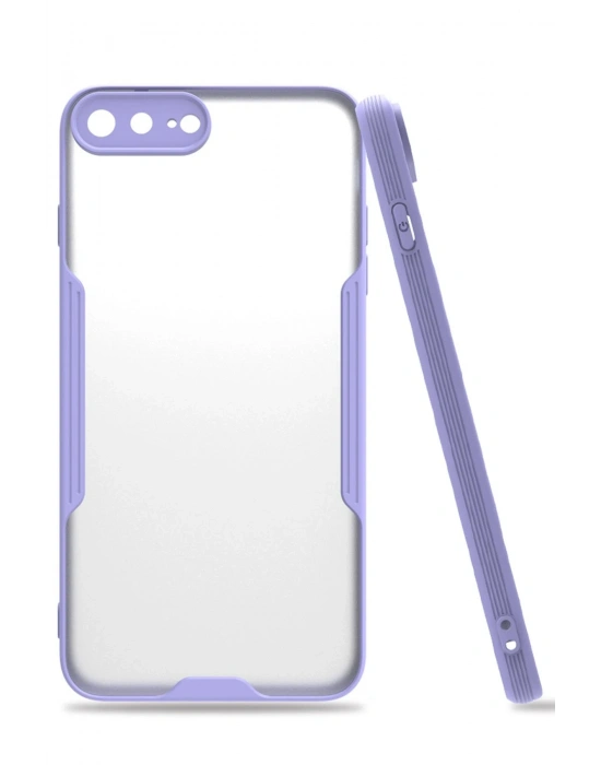 Newface iPhone 7 Plus Kılıf Platin Silikon - Lila