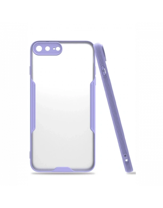 Newface iPhone 7 Plus Kılıf Platin Silikon - Lila