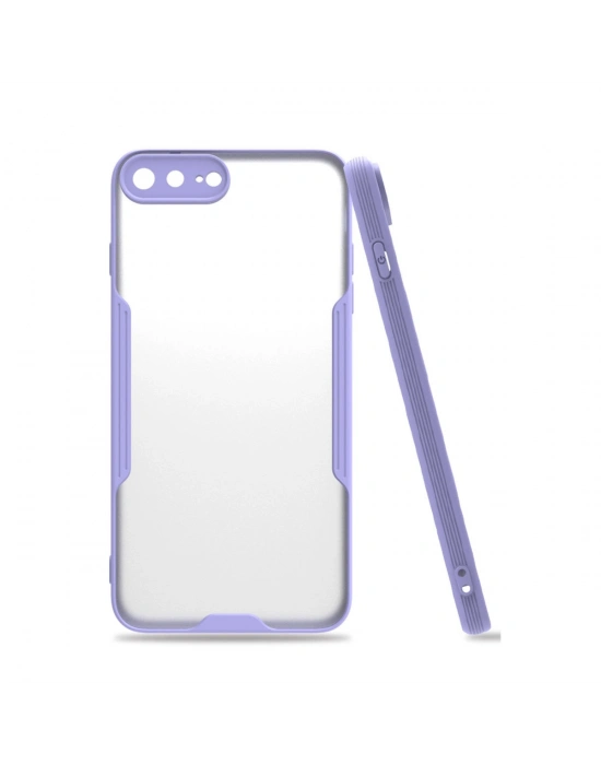 Newface iPhone 7 Plus Kılıf Platin Silikon - Lila