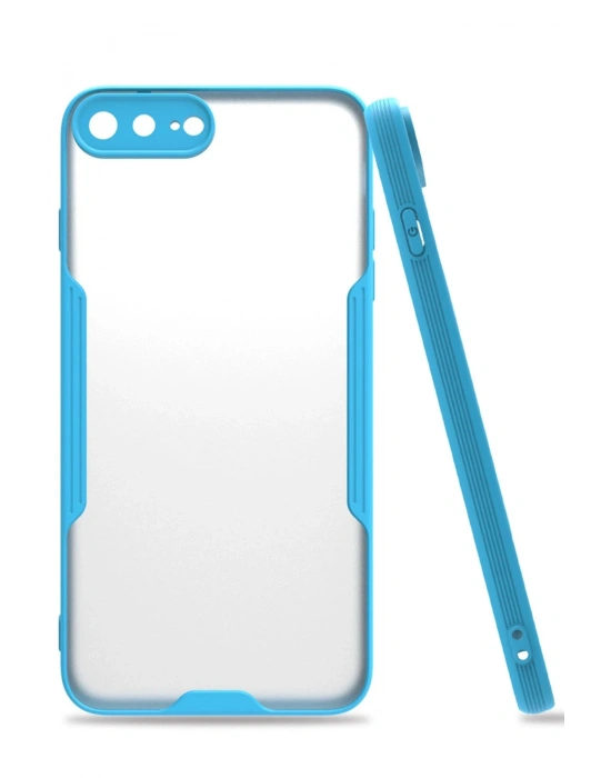 Newface iPhone 7 Plus Kılıf Platin Silikon - Mavi