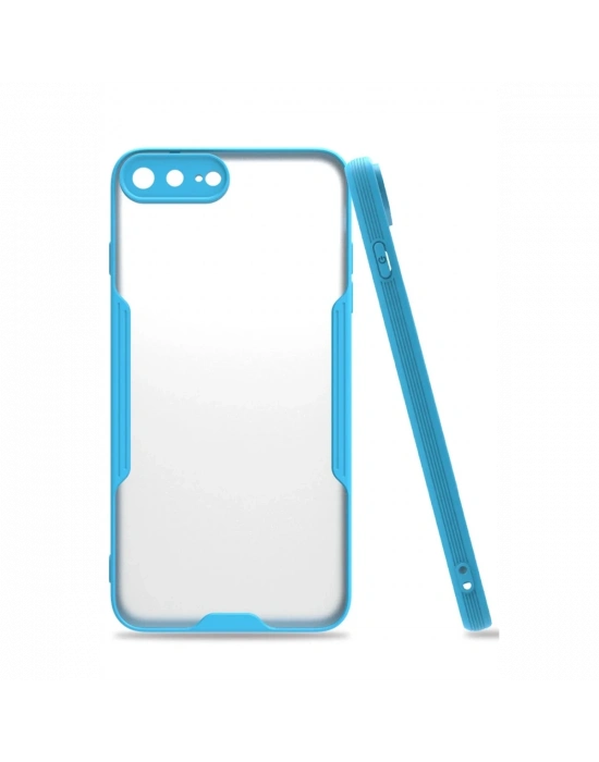 Newface iPhone 7 Plus Kılıf Platin Silikon - Mavi