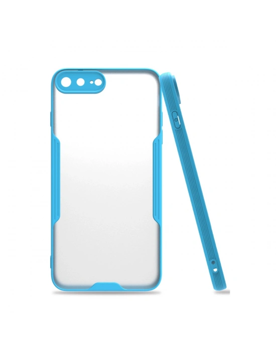 Newface iPhone 7 Plus Kılıf Platin Silikon - Mavi