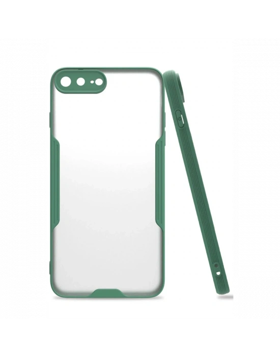 Newface iPhone 7 Plus Kılıf Platin Silikon - Yeşil