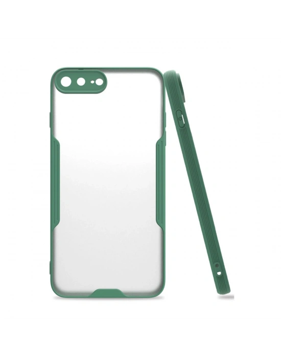 Newface iPhone 7 Plus Kılıf Platin Silikon - Yeşil