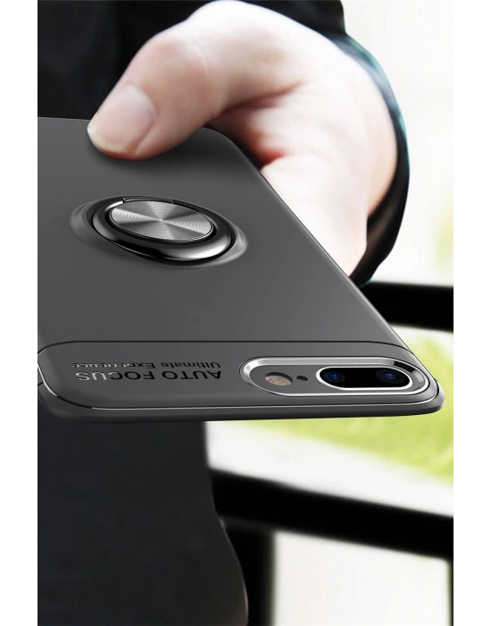 Newface iPhone 7 Plus Kılıf Range Yüzüklü Silikon - Kırmızı