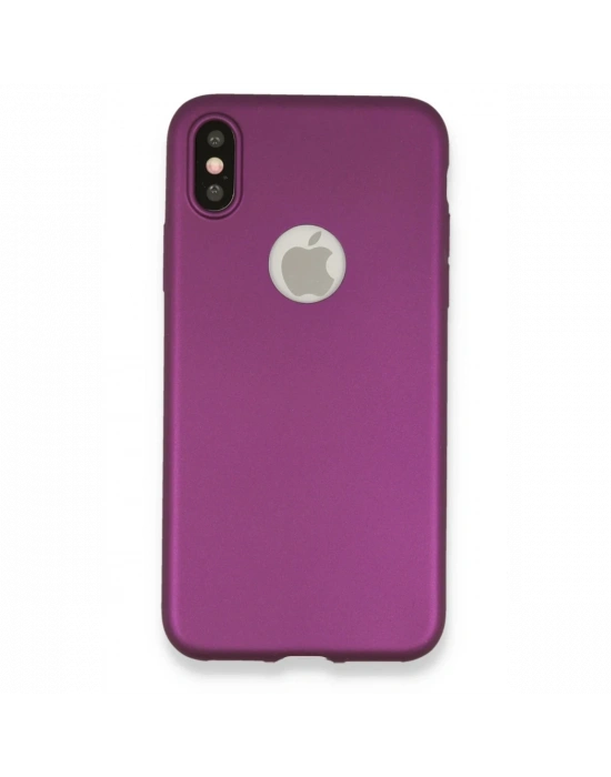 Newface iPhone X Kılıf First Silikon - Mürdüm