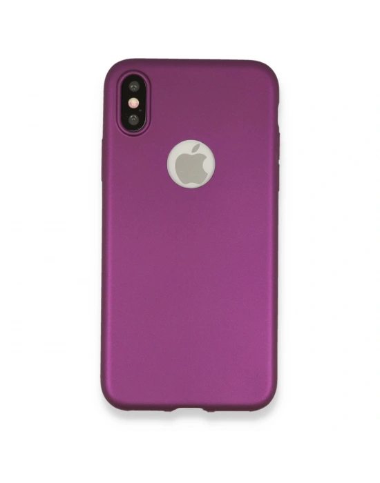 Newface iPhone X Kılıf First Silikon - Mürdüm