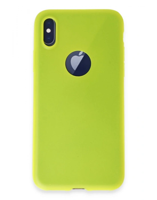 Newface iPhone X Kılıf First Silikon - Parlak Sarı