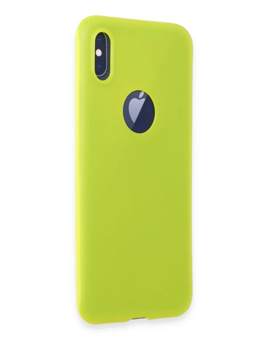 Newface iPhone X Kılıf First Silikon - Parlak Sarı