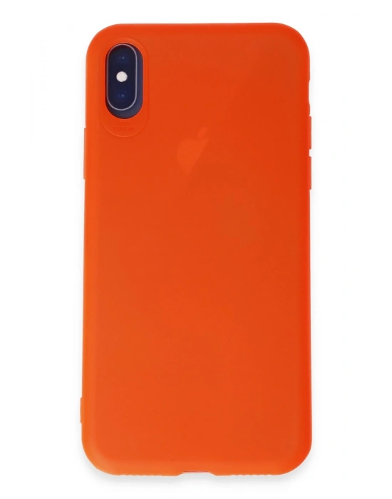 Newface iPhone X Kılıf First Silikon - Parlak Turuncu