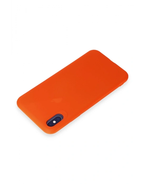 Newface iPhone X Kılıf First Silikon - Parlak Turuncu