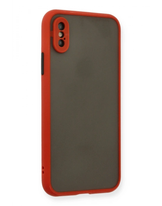 Newface iPhone X Kılıf Montreal Silikon Kapak - Kırmızı