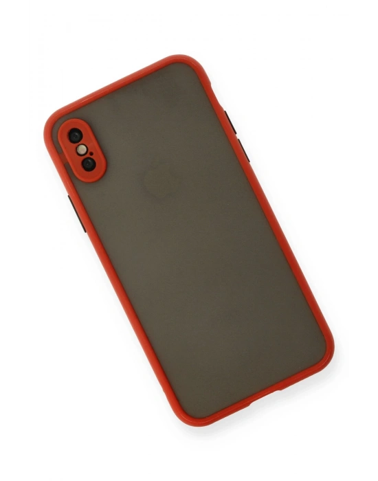 Newface iPhone X Kılıf Montreal Silikon Kapak - Kırmızı