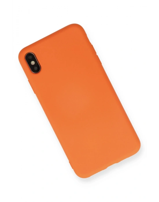 Newface iPhone X Kılıf Nano içi Kadife Silikon - Turuncu