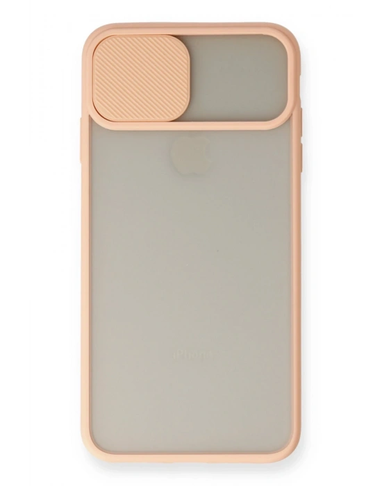 Newface iPhone X Kılıf Palm Buzlu Kamera Sürgülü Silikon - Pembe