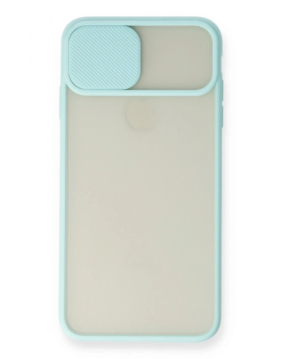 Newface iPhone X Kılıf Palm Buzlu Kamera Sürgülü Silikon - Turkuaz