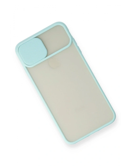 Newface iPhone X Kılıf Palm Buzlu Kamera Sürgülü Silikon - Turkuaz