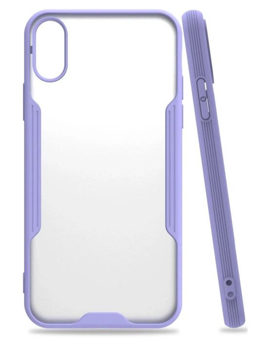 Newface iPhone X Kılıf Platin Silikon - Lila