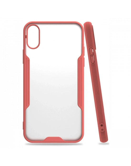 Newface iPhone X Kılıf Platin Silikon - Pembe