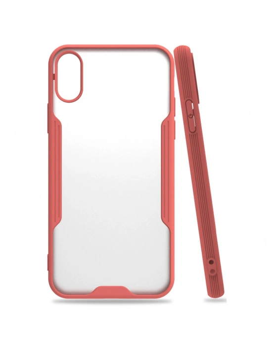 Newface iPhone X Kılıf Platin Silikon - Pembe