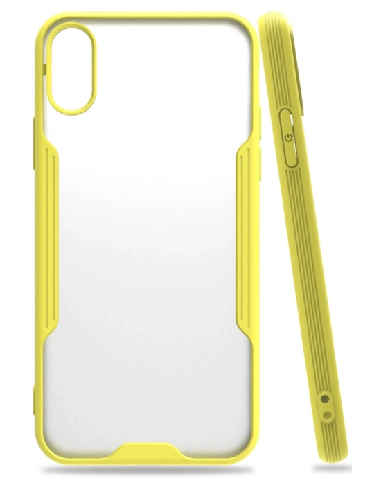 Newface iPhone X Kılıf Platin Silikon - Sarı