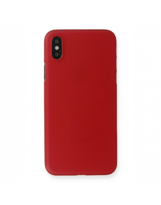 Newface iPhone X Kılıf PP Ultra İnce Kapak - Kırmızı