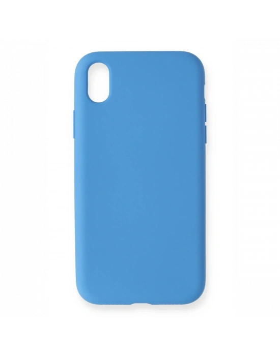 Newface iPhone XR Kılıf Nano içi Kadife Silikon - Mavi