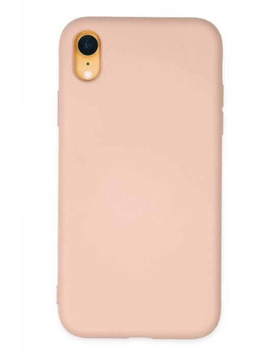 Newface iPhone XR Kılıf Nano içi Kadife Silikon - Pudra