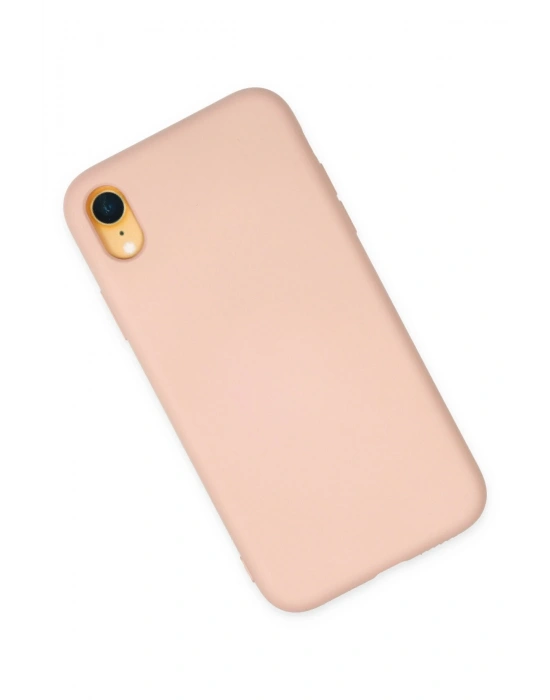 Newface iPhone XR Kılıf Nano içi Kadife Silikon - Pudra