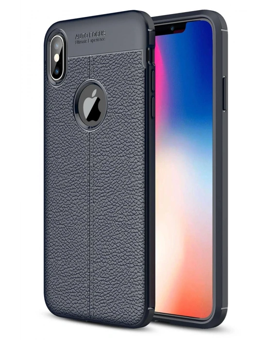 Newface iPhone XS Max Kılıf Auto Focus Kapak - Lacivert