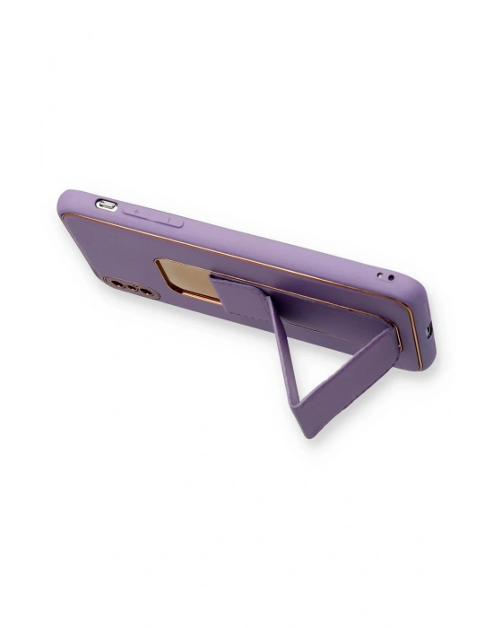 Newface iPhone XS Max Kılıf Coco Deri Standlı Kapak - Koyu Lila