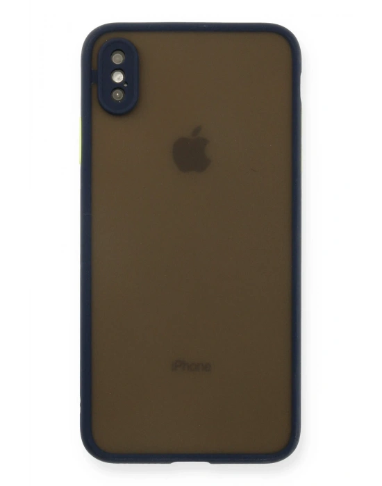 Newface iPhone XS Max Kılıf Montreal Silikon Kapak - Lacivert