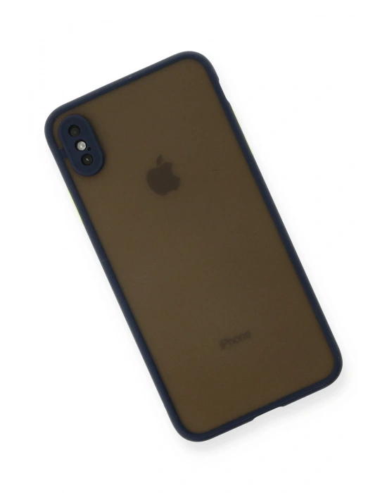 Newface iPhone XS Max Kılıf Montreal Silikon Kapak - Lacivert