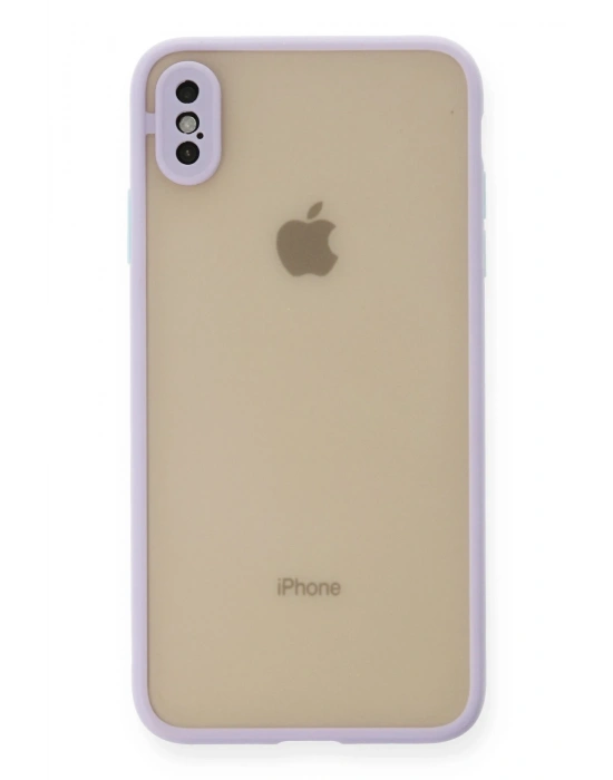 Newface iPhone XS Max Kılıf Montreal Silikon Kapak - Mor