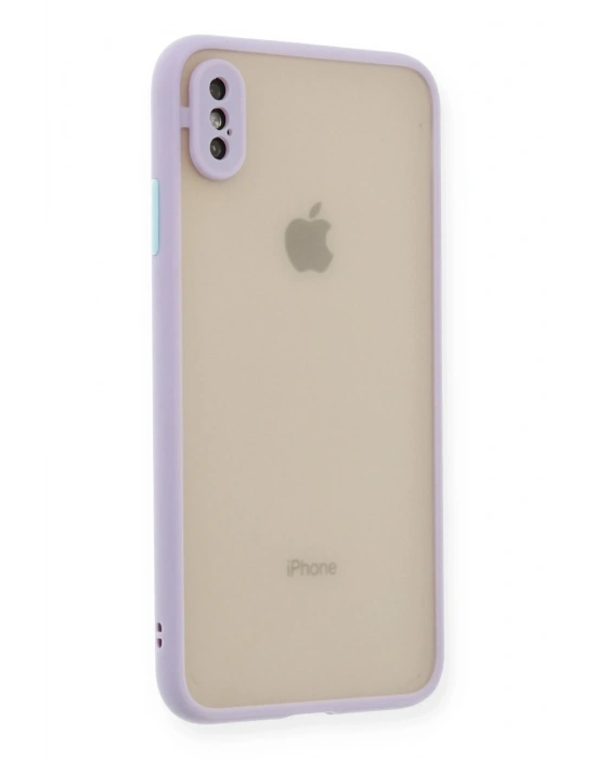 Newface iPhone XS Max Kılıf Montreal Silikon Kapak - Mor