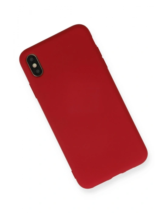 Newface iPhone XS Max Kılıf Nano içi Kadife Silikon - Kırmızı