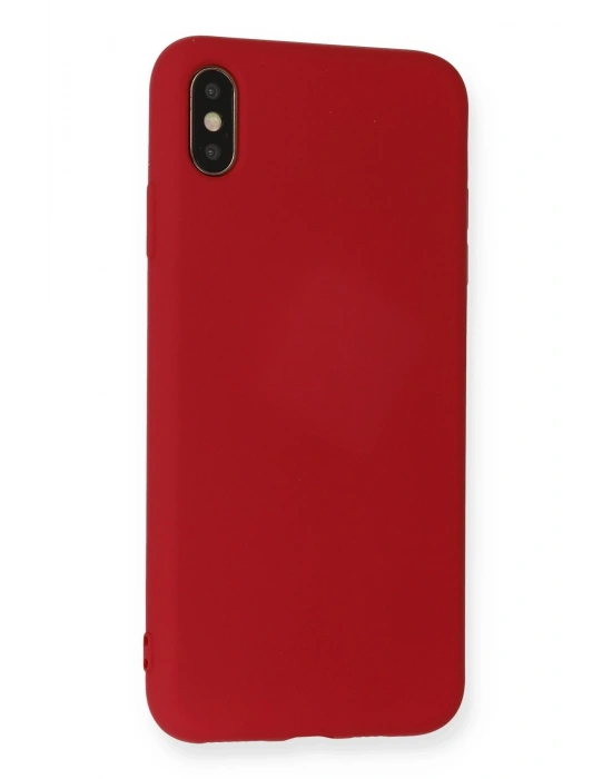 Newface iPhone XS Max Kılıf Nano içi Kadife Silikon - Kırmızı