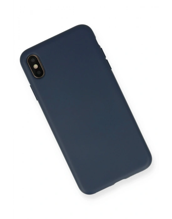 Newface iPhone XS Max Kılıf Nano içi Kadife Silikon - Lacivert