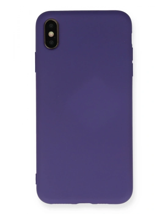 Newface iPhone XS Max Kılıf Nano içi Kadife Silikon - Mor