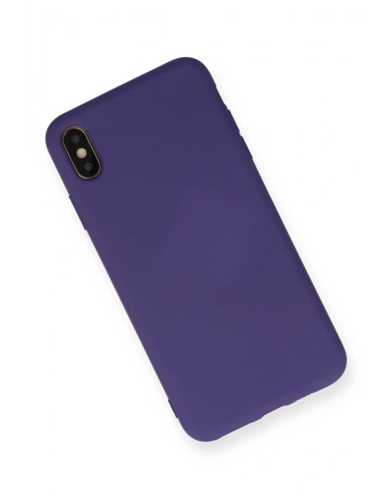 Newface iPhone XS Max Kılıf Nano içi Kadife Silikon - Mor