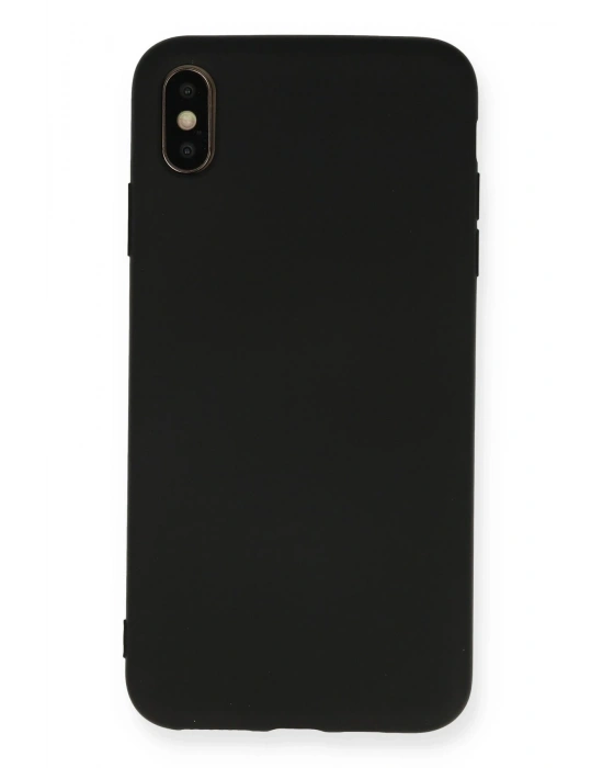 Newface iPhone XS Max Kılıf Nano içi Kadife Silikon - Siyah