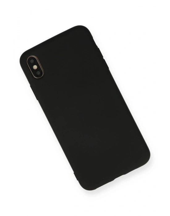 Newface iPhone XS Max Kılıf Nano içi Kadife Silikon - Siyah