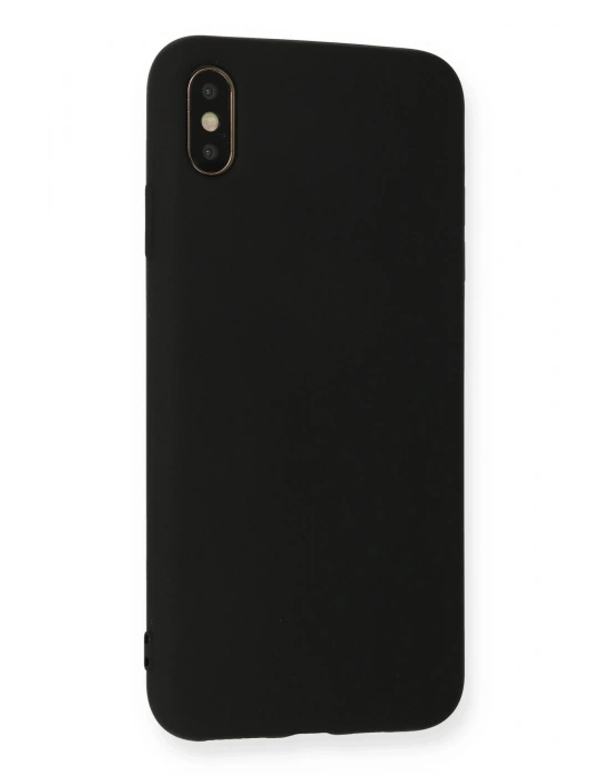 Newface iPhone XS Max Kılıf Nano içi Kadife Silikon - Siyah