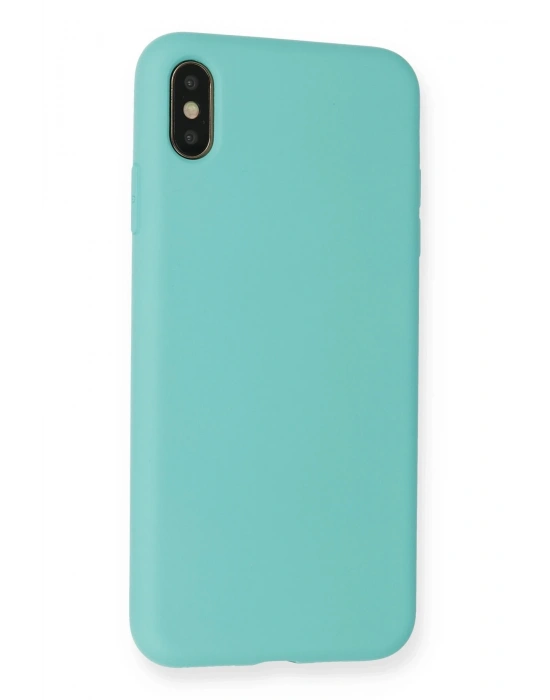 Newface iPhone XS Max Kılıf Nano içi Kadife Silikon - Turkuaz
